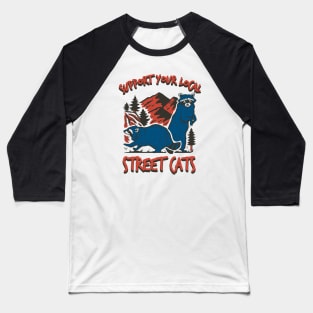 Vintage Support Your Local Street Cats Baseball T-Shirt